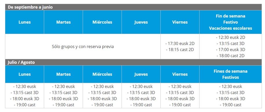 HORARIO PLANETARIO